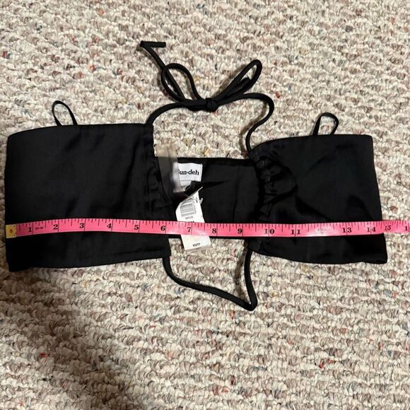 NWT Aritzia Sunday Best Cora Multi twist bandeau top in Black- Size XS - Picture 7 of 8